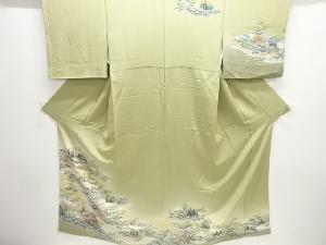 家屋風景模様一つ紋訪問着